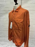 C.P. COMPANY Chrome-R Zipped Overshirt in tangerine   -  Large / 23” p2p - Image 3