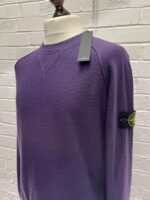 Stone Island 504B0 Crewneck knit in reverse stocking stitch cotton nylon - Large  / 22” p2p - Image 4