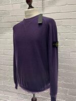Stone Island 504B0 Crewneck knit in reverse stocking stitch cotton nylon - Large  / 22” p2p - Image 5