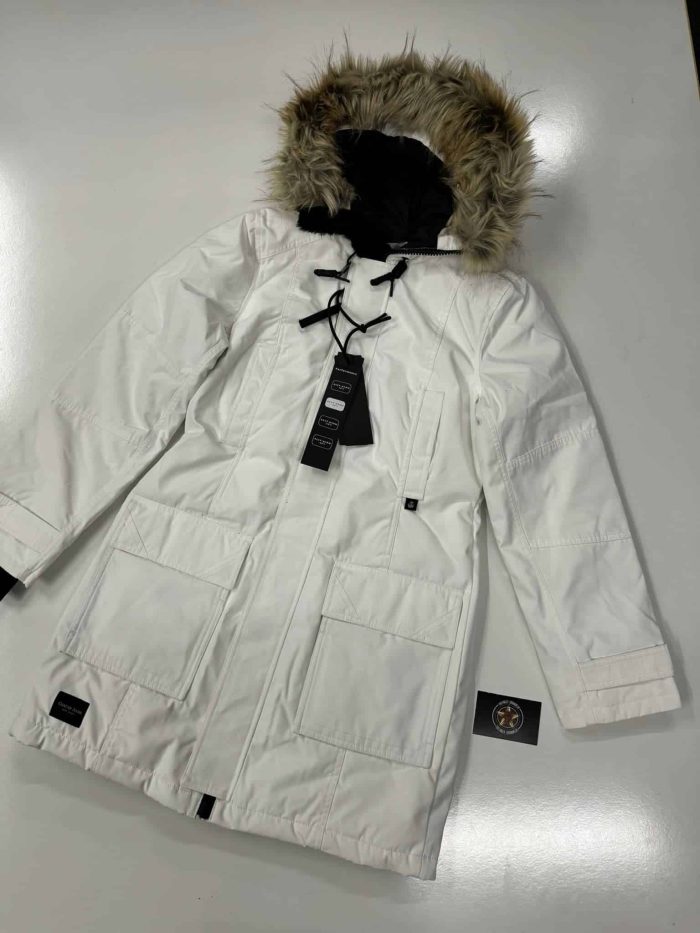 COAT OF ARMS - NEW YORK WOMENS HEAVY DOWN PARKA IN WHITE - Image 1