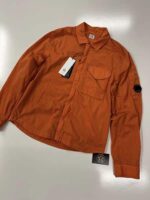 C.P. COMPANY Chrome-R Zipped Overshirt in tangerine   -  Large / 23” p2p