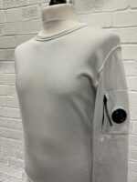 Cp company Cotton Fleece Resist Dyed Sweatshirt in grey Ice -  Small / P2P 20.5” - Image 5