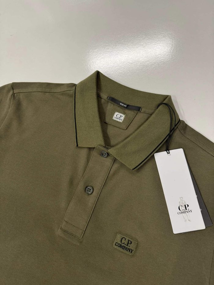 C.P COMPANY SLIM FIT STRETCH PIQUET POLO SHIRT IN DK GREEN - Small.     / p2p 19” - Image 3