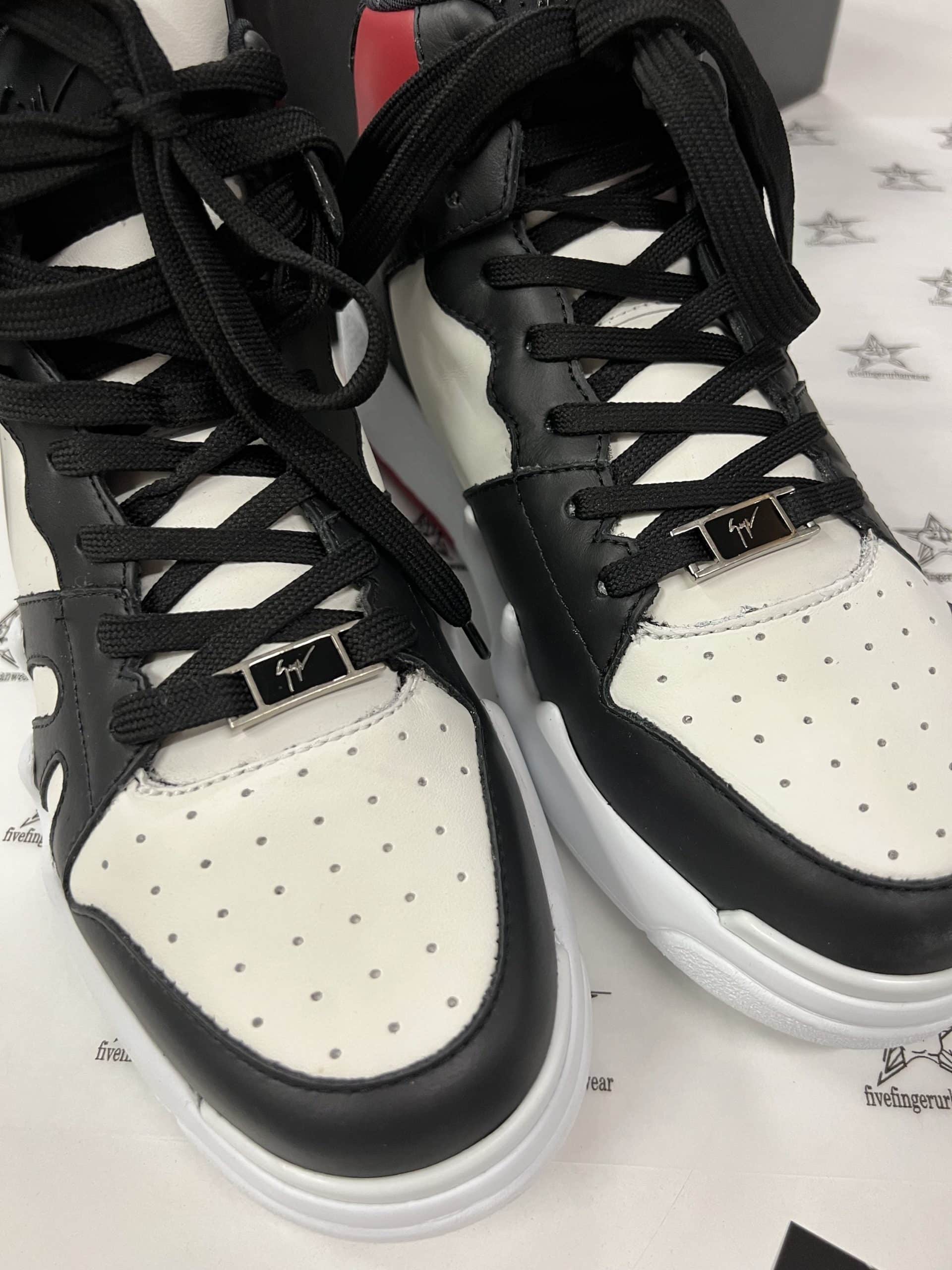 img_1432 Giuseppe Zanotti Black/White High-Top Birel Talon Trainers.    Size 40 / Uk 6.5 - Image 4