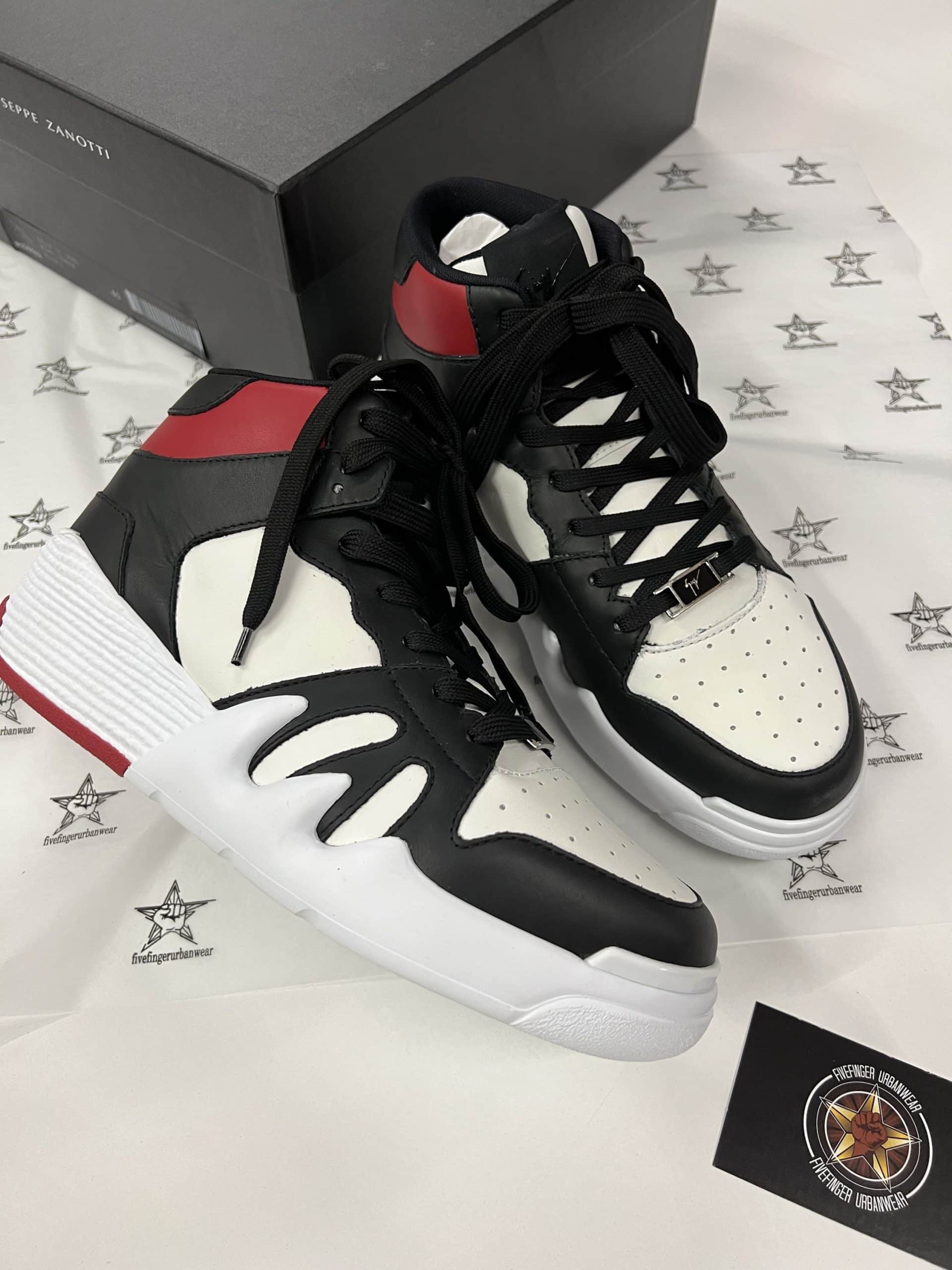 img_1433 Giuseppe Zanotti Black/White High-Top Birel Talon Trainers.    Size 40 / Uk 6.5 - Image 5