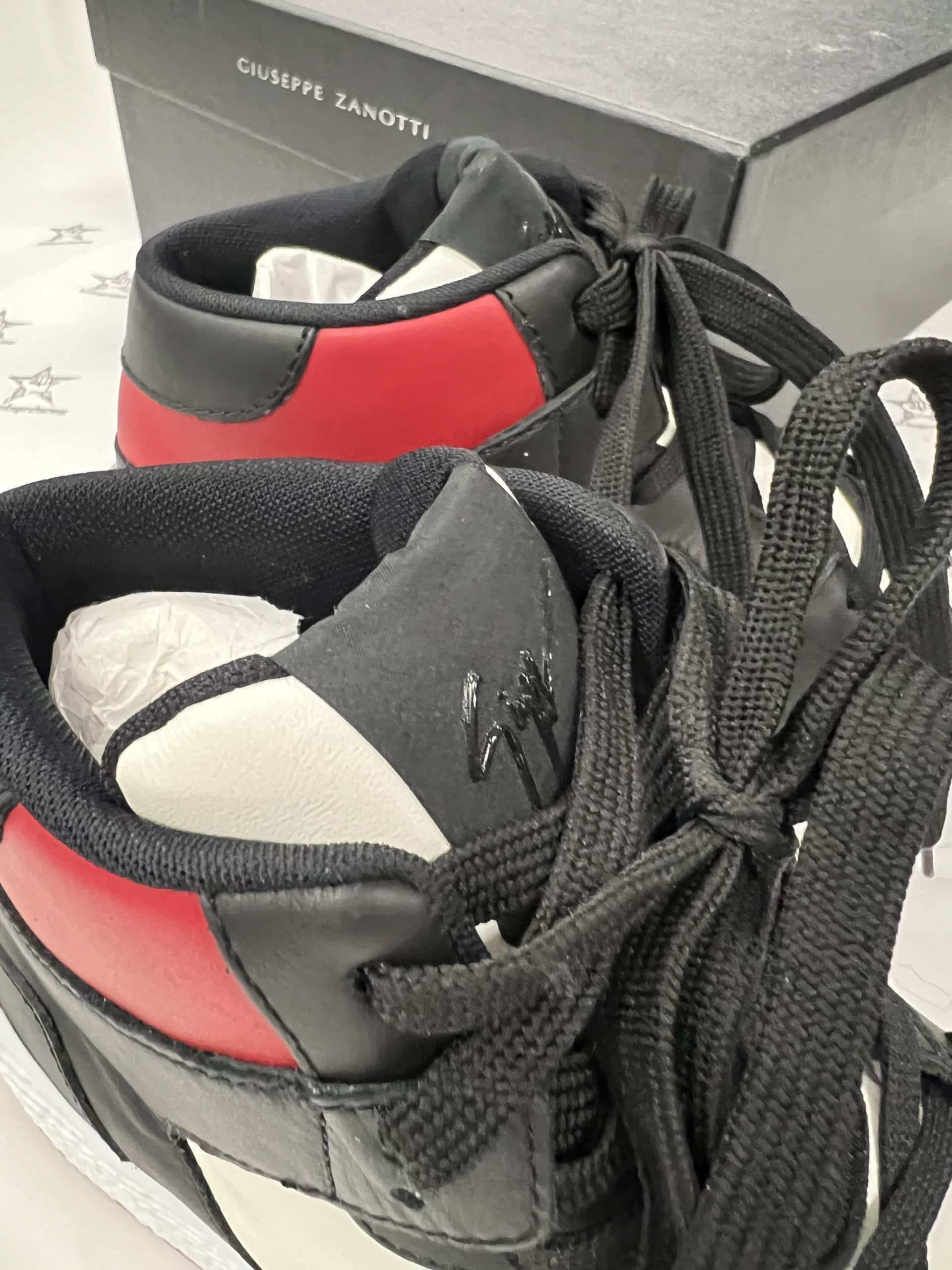 img_1437 Giuseppe Zanotti Black/White High-Top Birel Talon Trainers.    Size 40 / Uk 6.5 - Image 9