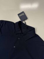 HERNO men’s longsleeve polo shirt in navy - Size 56 / XXXL / p2p 25” - Image 2