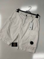 CP Company Mens 50 fili stretch multipocket Bermuda cargo shorts in White    Size 48 / w32”