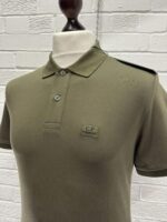C.P COMPANY SLIM FIT STRETCH PIQUET POLO SHIRT IN DK GREEN - Small  / p2p 19.5" - Image 3