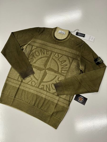395555930_202891152839203_2183636918929766878_n Stone Island 570A8 Pure Wool Fast Dye + HAND MADE AIRBRUSH + LASER PRINT: REVERSIBLE PULLOVER IN GREEN - Image 1