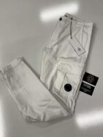 C.P COMPANY SATIN STRETCH CARGO PANT IN WHITE -  Size 48 / W32”