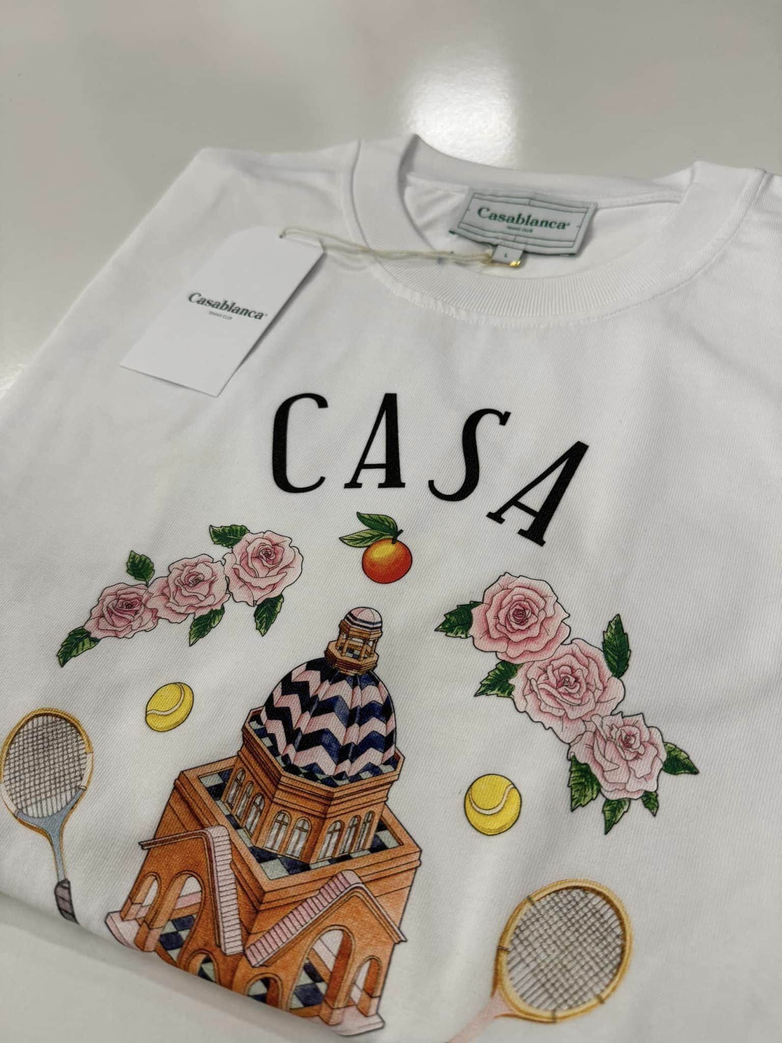 CASABLANCA Tennis Print Casa Way T-Shirt. - Fivefinger