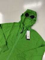 CP Company Diagonal Raised Fleece Goggle Hoodie in Green - Image 5