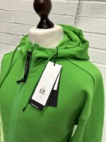 CP Company Diagonal Raised Fleece Goggle Hoodie in Green - Image 6