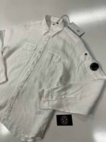 CP Company Long sleeve linen Shirt in White  -  Size Large / 22” p2p - Image 3