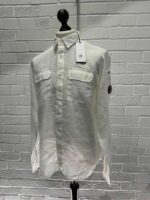 CP Company Long sleeve linen Shirt in White  -  Size Large / 22” p2p - Image 4