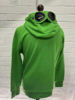 CP Company Diagonal Raised Fleece Goggle Hoodie in Green - Image 7