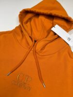 CP Company 037B Brushed & Emerized Diagonal Fleece Hoodie in Orange -  Large / P2P 24” - Image 3