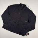 CP Company broken linen/cotton overshirt in Black  - Large / p2p 23”