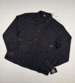 CP Company broken linen/cotton overshirt in Black  - Large / p2p 23”
