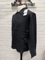CP Company broken linen/cotton overshirt in Black  - Large / p2p 23” - Image 5