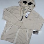 CP Company 082A Diagonal Raised Fleece goggle Hood Open Zipped Sweatshirt- Pistachio  - Small / p2p 21”