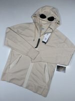CP Company 082A Diagonal Raised Fleece goggle Hood Open Zipped Sweatshirt- Pistachio  - Small / p2p 21”