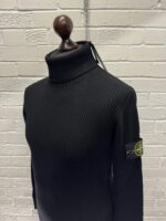 STONE ISLAND 552C2 wool ribbed turtleneck in Black  -  SMALL /. 19” p2p - Image 5