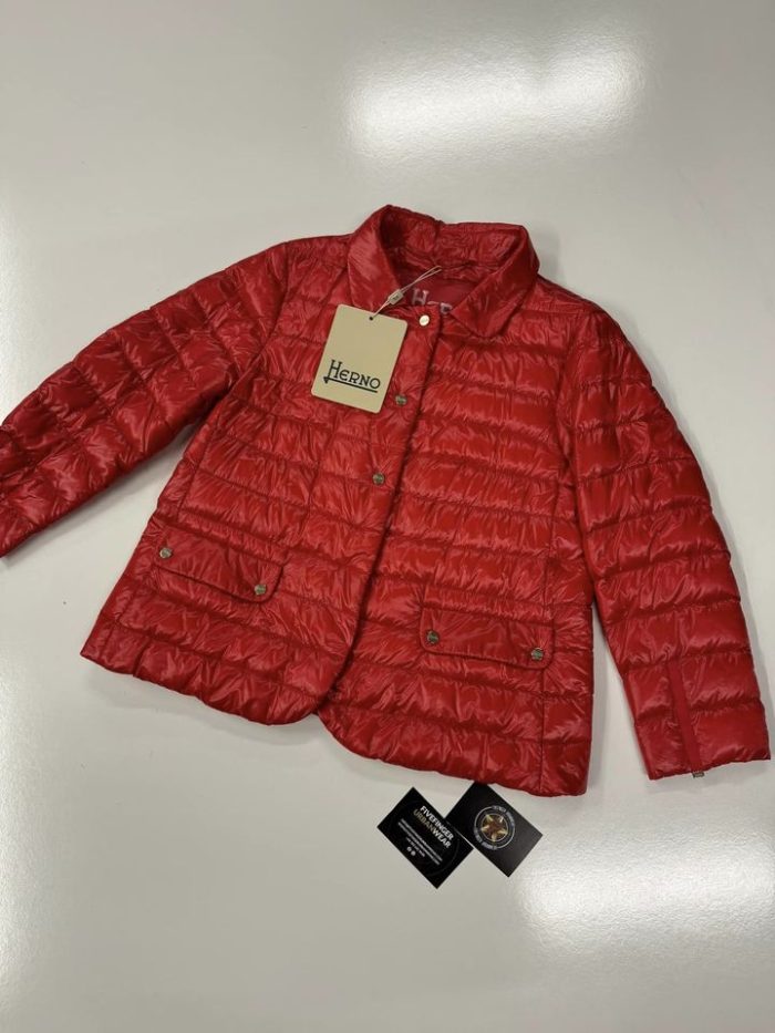 Herno Womens Ultralight Nylon Jacket in Red - Image 1
