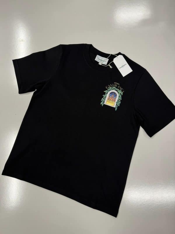 Casablanca Black 'Casablanca Avenida' T-Shirt Organic cotton