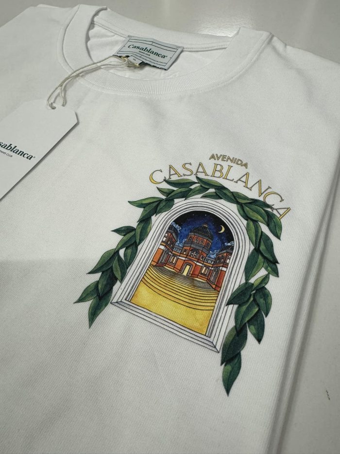 Casablanca White 'Casablanca Avenida' T-Shirt Organic cotton jersey T-shirt. - Image 5