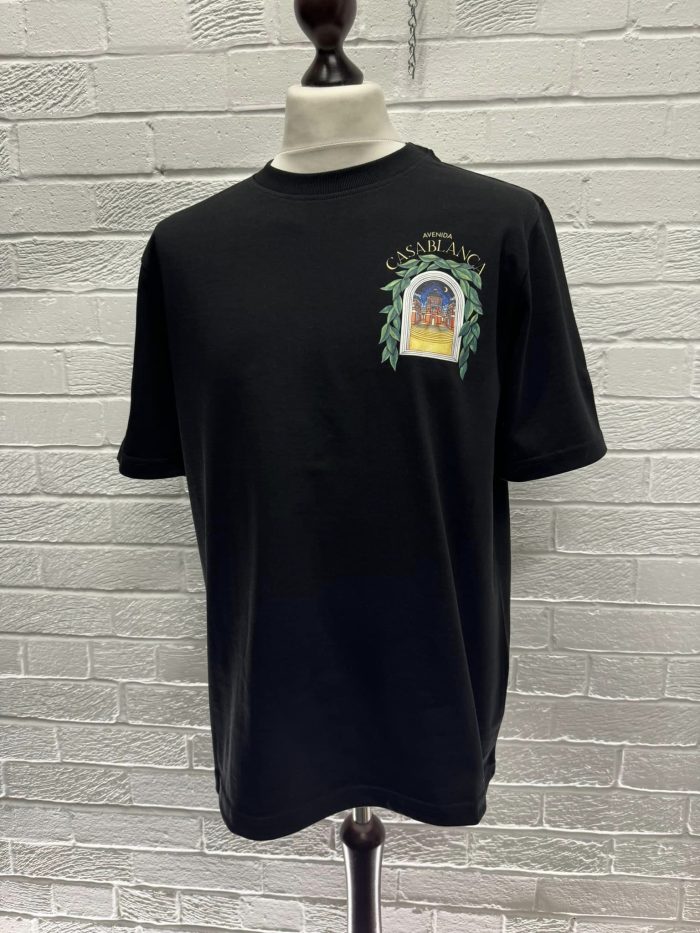Casablanca Black 'Casablanca Avenida' T-Shirt Organic cotton jersey T-shirt - Image 5