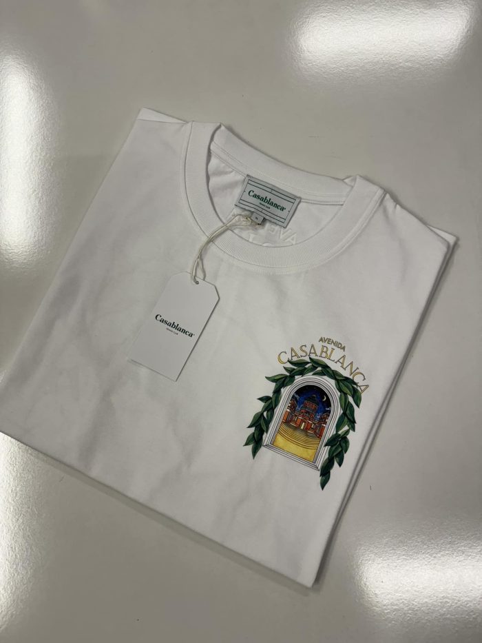 Casablanca White 'Casablanca Avenida' T-Shirt Organic cotton jersey T-shirt. - Image 7