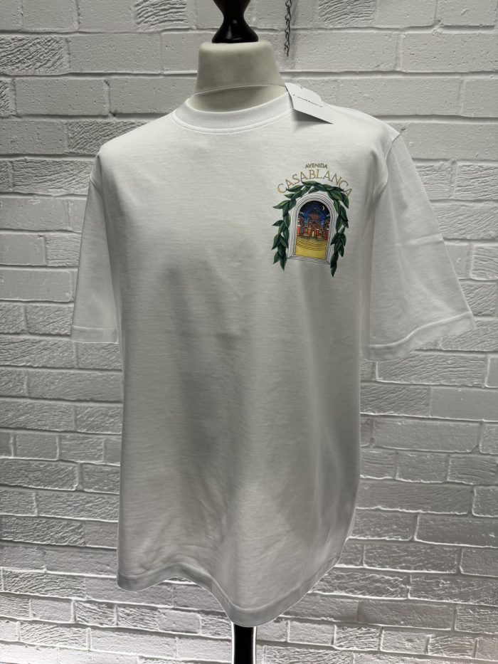 Casablanca White 'Casablanca Avenida' T-Shirt Organic cotton jersey T-shirt. - Image 8