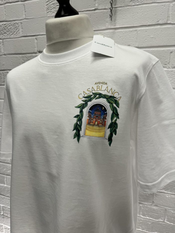 Casablanca White 'Casablanca Avenida' T-Shirt Organic cotton jersey T-shirt. - Image 4