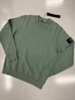 STONE ISLAND 63020 BRUSHED COTTON FLEECE SWEATSHIRT IN GREEN -  Small / 21” p2p