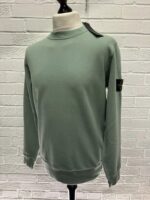 STONE ISLAND 63020 BRUSHED COTTON FLEECE SWEATSHIRT IN GREEN -  Small / 21” p2p - Image 3