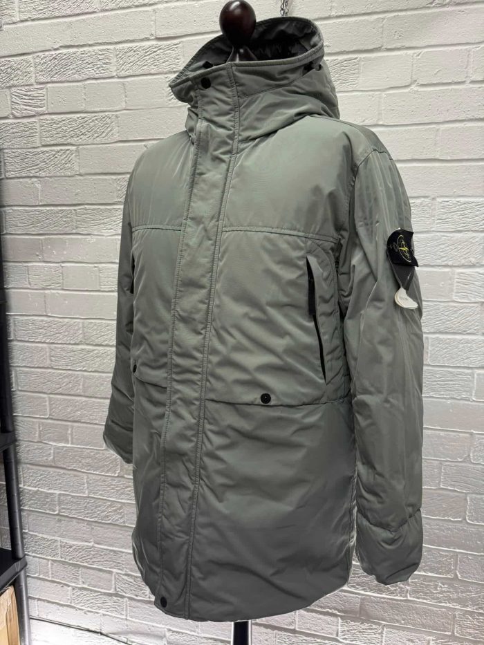STONE ISLAND 70826 MICRO TWILL DOWN PARKA IN SAGE GREEN  -   Large / p2p 25” - Image 7