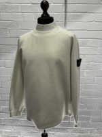 Stone Island 60954 Mock neck sweatshirt in gauzed cotton nylon fleece - Large  / 24” p2p - Image 2