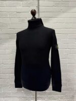 STONE ISLAND 552C2 wool ribbed turtleneck in Black  -  SMALL /. 19” p2p - Image 6