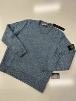 Stone Island 515A4 Crewneck knit in three-color mouliné lambswool -  Ultramarine blue  -  Large / 23” P2P