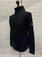 STONE ISLAND 552C2 wool ribbed turtleneck in Black  -  SMALL /. 19” p2p - Image 7