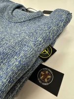 Stone Island 515A4 Crewneck knit in three-color mouliné lambswool -  Ultramarine blue  -  Large / 23” P2P - Image 4