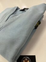Stone Island 66255 V-neck cardigan sweatshirt in heavy textured fleece - Colour Sky Blue - Large / p2p 25” - Image 2