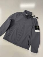 STONE ISLAND Q0222 SOFT SHELL-R_E.DYE TECHNOLOGY IN RECYCLED POLYESTER JACKET - Colour Lead -  Large / p2p 23”