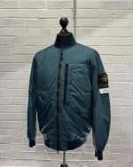 40923 STONE ISLAND GARMENT DYED CRINKLE REPS NYLON WITH PRIMALOFT-TC BOMBER JACKET IN TEAL GREEN -  Large / P2P 23.5” - Image 5