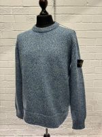 Stone Island 515A4 Crewneck knit in three-color mouliné lambswool -  Ultramarine blue  -  Large / 23” P2P - Image 7