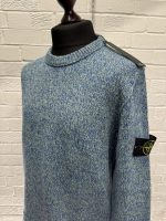 Stone Island 515A4 Crewneck knit in three-color mouliné lambswool -  Ultramarine blue  -  Large / 23” P2P - Image 9
