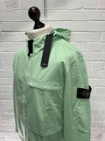 Stone island 11414 Green Hooded overshirt in stretch cotton wool satin - Large. / 23” p2p - Image 5