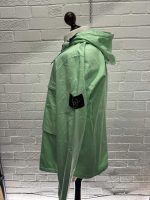 Stone island 11414 Green Hooded overshirt in stretch cotton wool satin - Large. / 23” p2p - Image 6